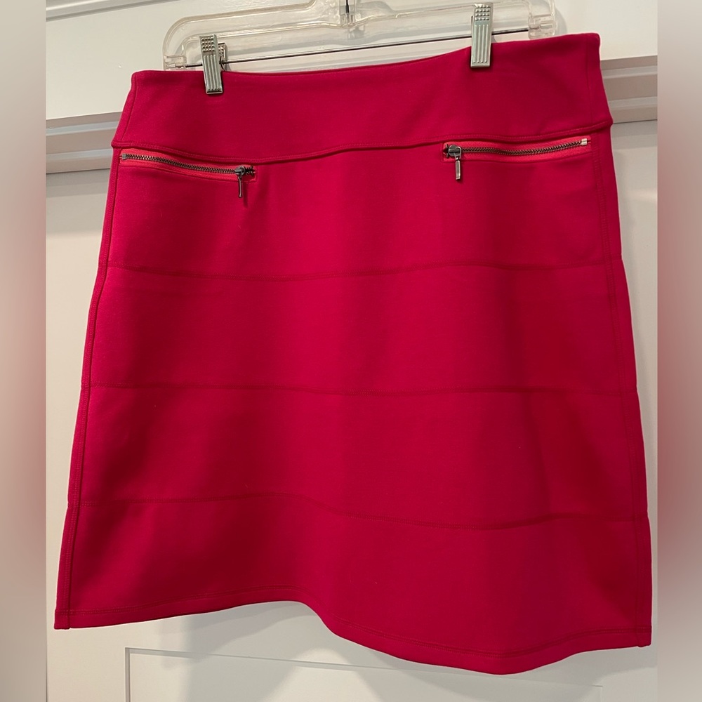 Athleta Fuchsia Pink Zip-Pocket Ponte Stretch Strata Mini Skirt